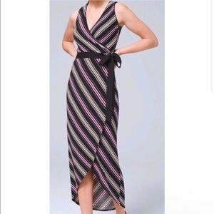 White House Black Market striped wrap maxi dress